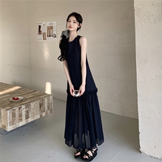 已现货！新品韩系气质圆领无袖显瘦背心连衣裙S037-P135-K189，女装连衣裙，2C305