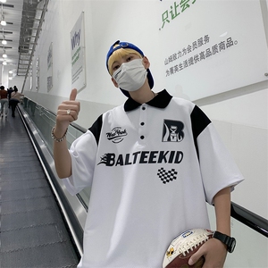 翻领短袖polo衫男潮牌夏季t恤韩版修身潮流新款百搭体恤上衣图片