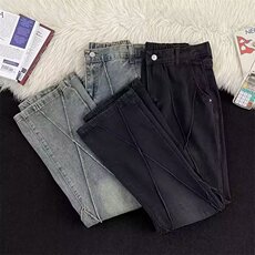 3344-P42新款ins百搭慵懒文艺微喇牛仔裤日系潮流原宿流行气质，男装牛仔裤，电商B323A