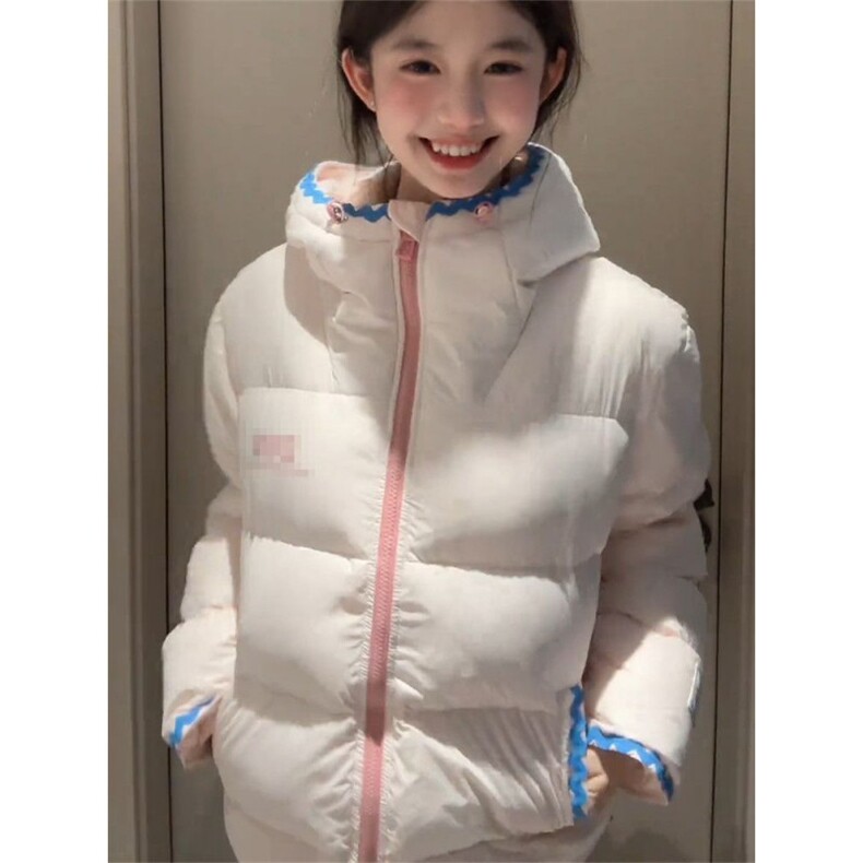 1506-1/M78971/P94韩版温柔学院风粉色连帽棉服百搭保日氛围感,男装棉衣,星座1506-1