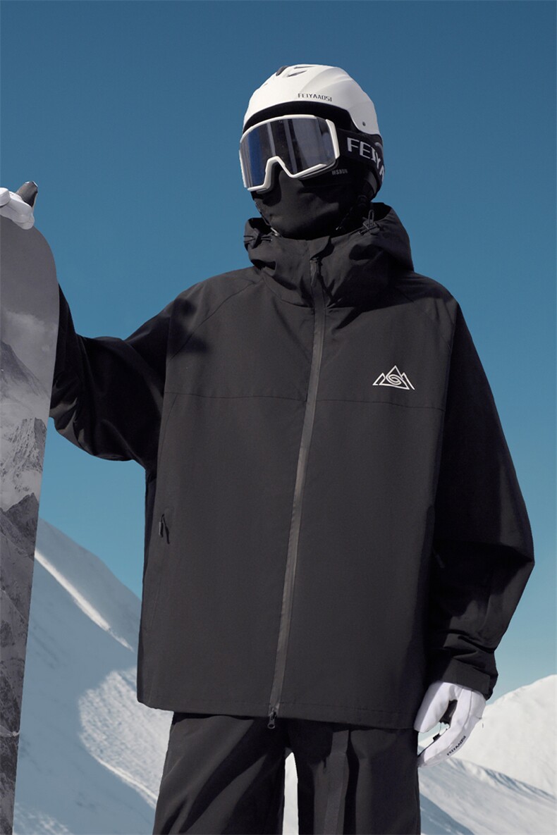 冬款防风防水滑雪服中性保暖加绒加厚防风袖情侣款外套M34-P140,男装棉衣,电商A001-1
