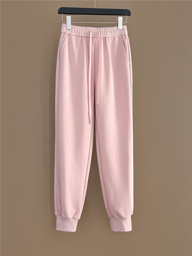 时尚休闲运动套装女秋季洋气减龄宽松简约圆领卫衣束脚长裤两件套,女装套装/套裙,江南