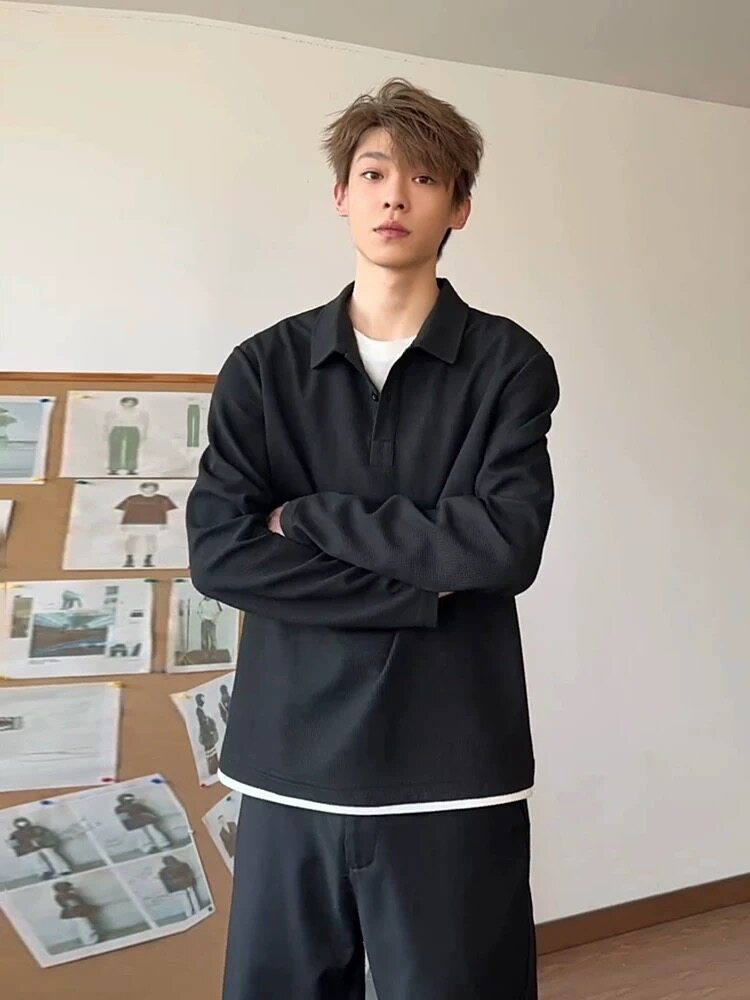 XZ809A/XS22/特P29/控58华夫格假俩件亨利领长T卫衣打底衫,男装卫衣,星座809A(原222-1)