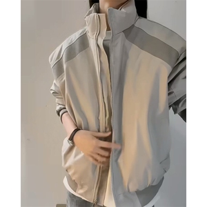 高品质春装新款老钱风美式高街解构立领棒球服飞行夹克潮休闲外套图片