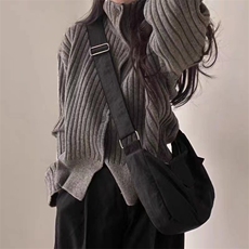 时尚高领羊毛衫女宽松显瘦2024新款潮流外套，女装羊毛衫，旭驰羊绒