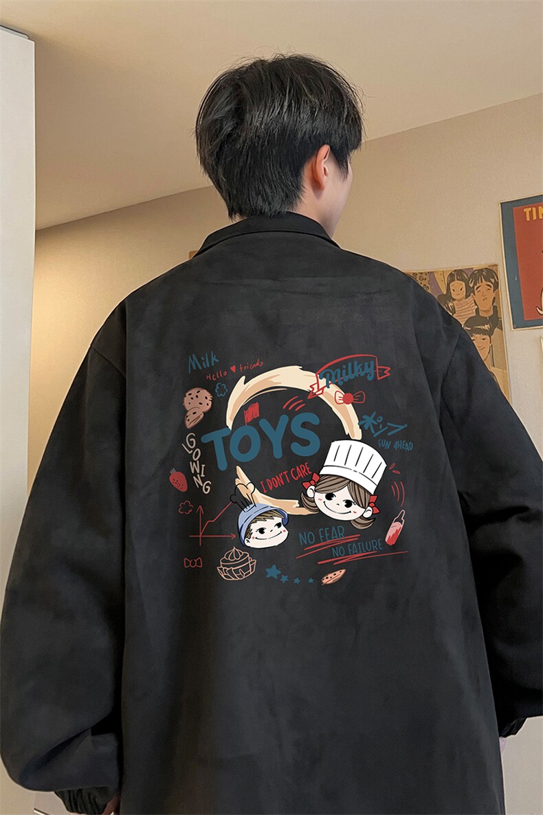 麂皮绒夹克男大码立领褂子外套JK85385-P68加绒款-P78,男装夹克,电商A040