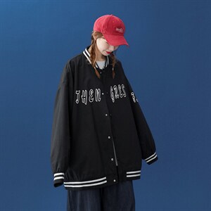 ！秋季潮流宽松休闲百搭夹克情侣棒球服外套-- G212 P65控88图片
