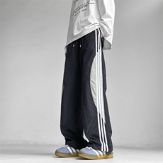 2025夏季新款条纹休闲长裤男潮牌百搭宽松冲锋裤现货K8085-P38，男装休闲裤，星座512-3