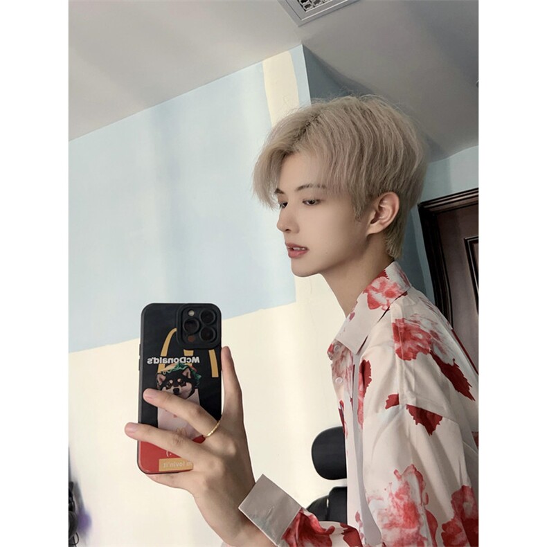 高级感穿搭春秋薄款坠感花衬衫男夏威夷ins痞帅泰式衬衣C2316,男装衬衫,星座1116A（原606A-3）