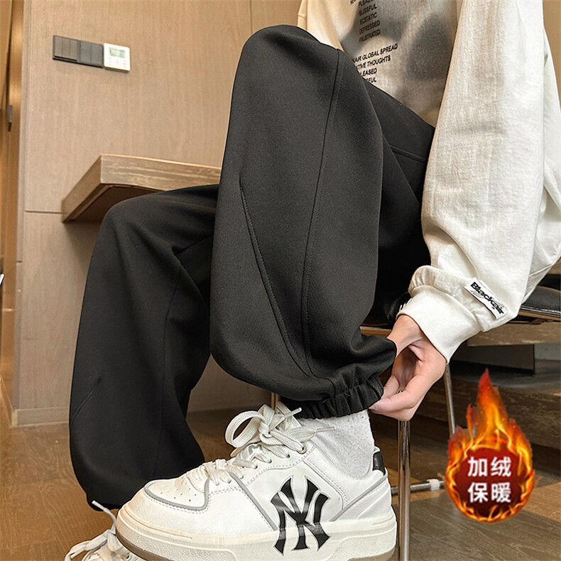 加绒加厚运动裤束脚卫裤M-4XLK823-1特P43加绒K823特P49,男装休闲裤,电商A309