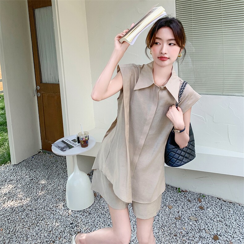 现货：夏装新款时尚休闲无袖上衣短裤两件套装2C135-5095P125K178,女装套装/套裙,2C135