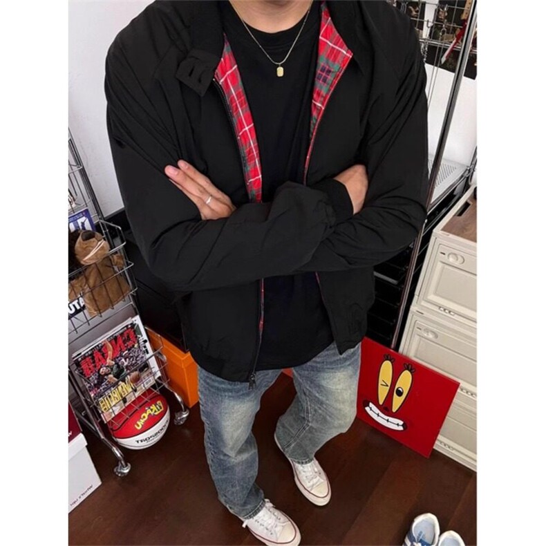 哈灵顿g9短款夹克男春秋款高级感痞帅立领棒球服美式复古工装外套,男装夹克,星座908-1