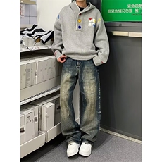 连帽百花绒刺绣毛衣男打底衫长袖保暖内搭针织衫513AMY2694P70，男装T恤，星座513A