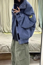 藏蓝色帆布外套底特律工装飞行员夹克棒球服JK783特P97，男装夹克，星座908-1