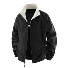 复古美式潮牌立领夹克男秋宽松百搭休闲外套高级感Q5566-P68，男装夹克，星座610（原A335）