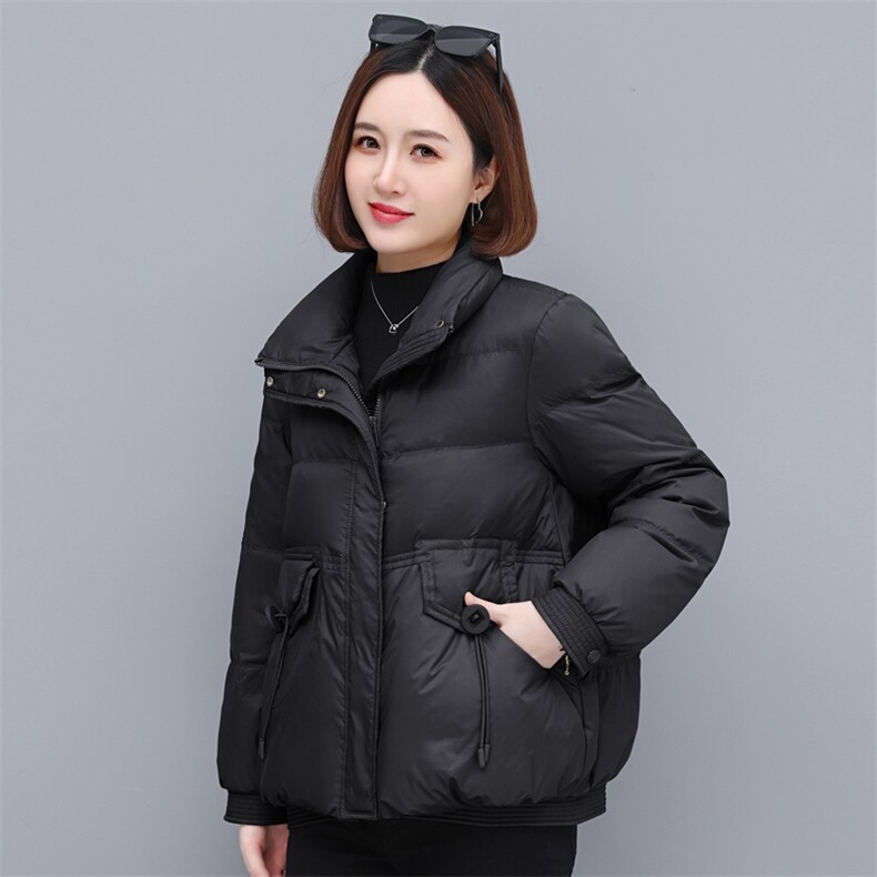2024年冬装新款羽绒服女加厚短款防风领立领白鸭绒,女装羽绒服,璐依舞