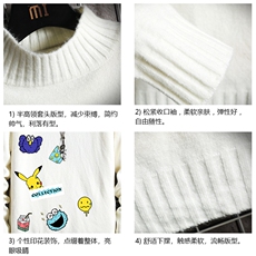 M18079-P45加绒款-P65半高领毛衣男士大码针织衫男毛线衣男网格，男装针织衫/毛衣，电商A040A