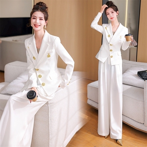 高级感阔腿裤套装女春季2025新款小个子气质显瘦职业小西装两件套,女装套装/套裙,仟媚宠
