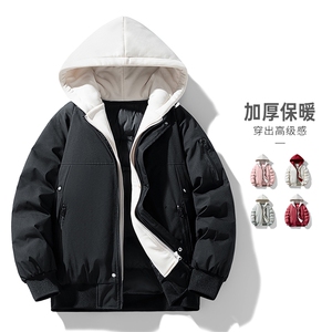 夹克棉服冬季加厚保暖男生外套假两件工装潮牌宽松棉袄MY2583-P85图片