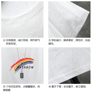YT26064-P30 亚短袖t恤男大码五分袖男宽松七分袖 展架图片