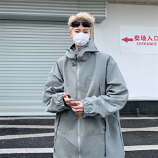 薄款冰丝褶皱防晒衣男夏季山系户外潮牌宽松连帽外套F0142-P46，男装夹克，星座308B-2