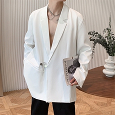 秋季韩潮ins卡扣西装男韩版宽松高级感西服情侣休闲XZ0616-P58，男装西服，星座308B-1