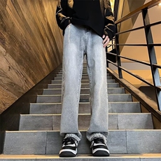 直筒牛仔裤春季美式复古水洗男生垂感休闲裤HK134P42，男装牛仔裤，星座1116-2
