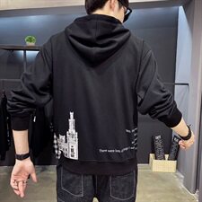 【】A003-HW3070-P50秋装新款欧派城堡印花连帽卫衣木木1，男装卫衣，电商A003