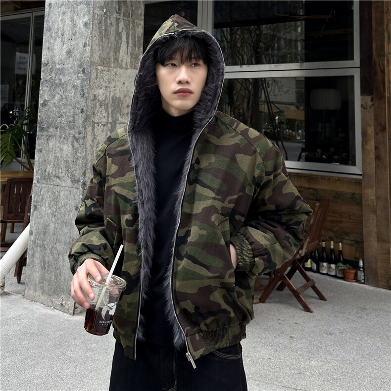 图2025新款冬季迷彩面包服加绒棉服夹棉外套美式棉衣,男装棉衣,电商C307
