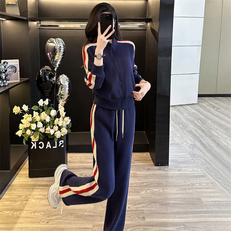 开衫外套高级感直筒长裤休闲服套装潮,女装套装/套裙,江南