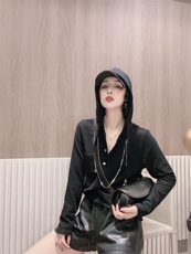 帽子双面灯芯羊绒打底衫ＭＬ，其它，可纳奇