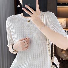 圆领短袖纯色套头显瘦百搭淑女针织衫,女装针织衫/毛衣,总能电商供货,周边 圆领短袖纯色套头显瘦百搭淑女针织衫,女装针织衫/毛衣,总能电商供货,周边