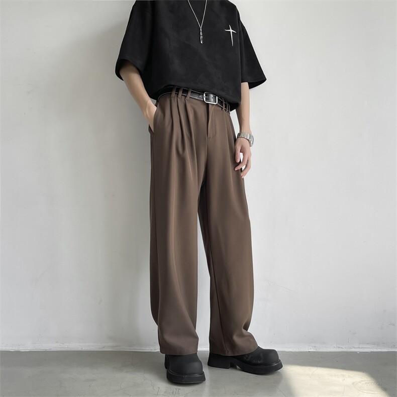 西裤男款韩版潮流垂感直筒拖地裤夏季宽松潮牌百搭休闲长裤子,男装西裤,星座410-7