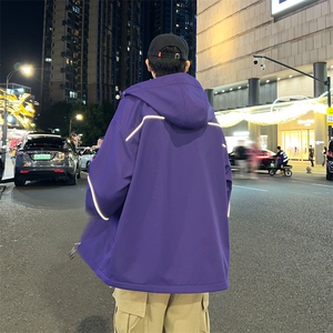 潮牌反光防水外套秋冬款户外软壳冲锋衣夹克JK0222-P93图片