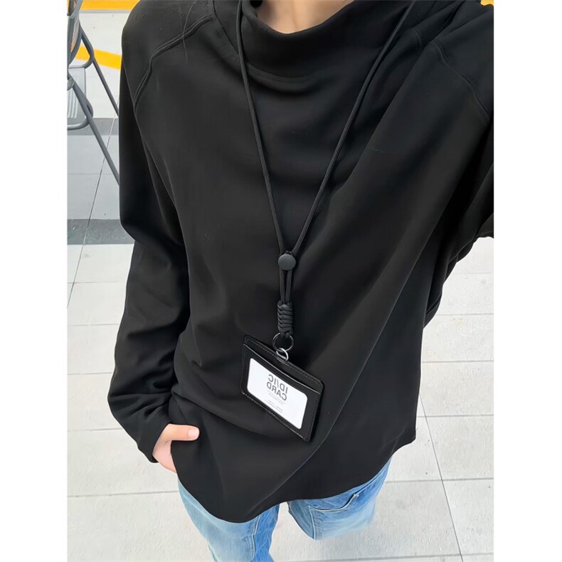 现货280G双面德绒抗菌插肩袖半高领长袖T恤男女DR03-特P22,男装T恤,电商C310
