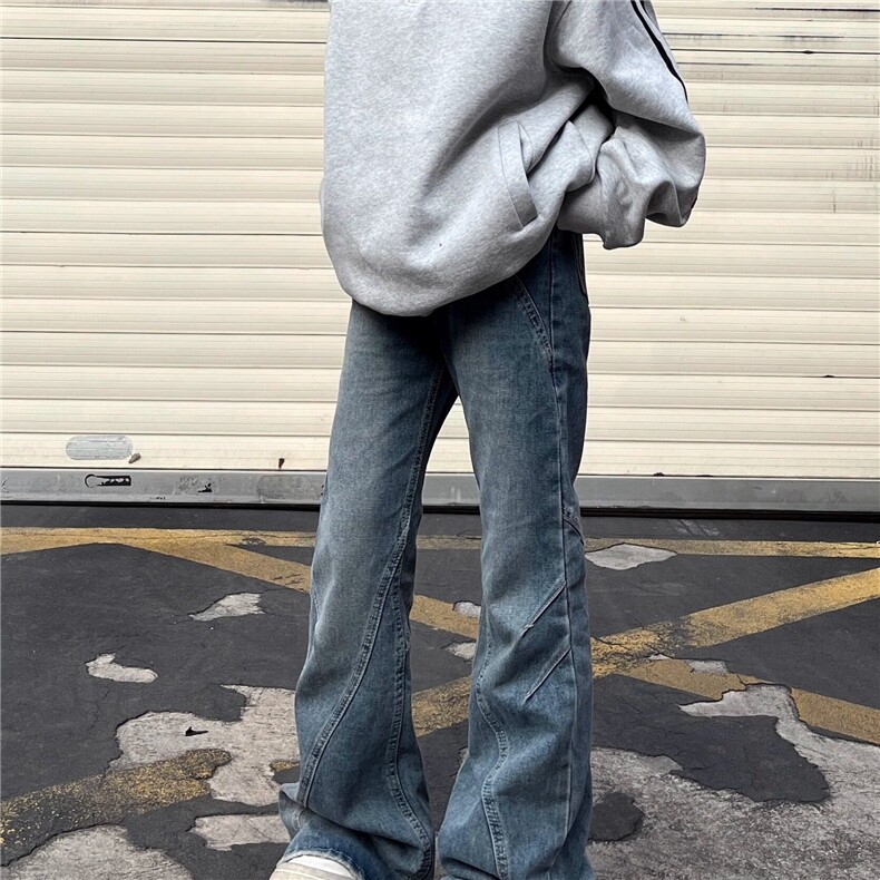 网络图现货水洗做旧拼接牛仔裤男欧美高街裤子RN1014-P68,男装牛仔裤,星座1005-4