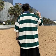 翻领短袖T恤男简约百搭休闲打底五分袖POLO衫AT13P28，男装Polo衫，星座1116-2