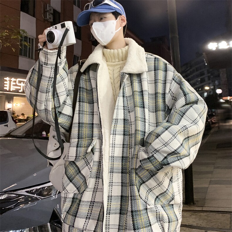 羊羔毛加绒加厚棉服外套男冬季百搭情侣棉衣M166P115控148，男装棉衣，电商A157