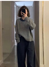 秋冬简约气质纯色羊毛衫女减龄毛衣针织打底衫，女装羊毛衫，恩泰羊绒