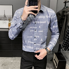 312A-5-134-P55店主英伦韩版潮流衬衫休闲修身上衣，男装衬衫，星座312A-5