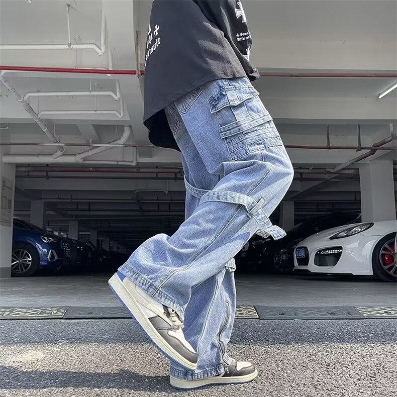 牛仔裤男秋季潮大码休闲裤子高街N5035P55,男装牛仔裤,星座1116-2