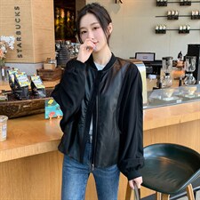 拼接撞色棒球服外套女秋季新款2022百搭休闲拉链开衫夹克短上衣潮，女装短外套，辉之琳