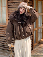 【】90白鸭绒配羊卷毛大毛领羽绒服2B153/28801/P335K418，女装羽绒服，2B153