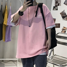 T004常年款男士休闲字母印花T恤衫外套圆领半袖五分袖TEE男女中性，男装T恤，星座115A-3