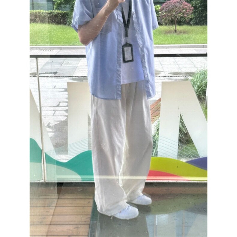 宽松阔腿休闲裤1302-GK03-P58成分100棉控89,男装休闲裤,星座1302