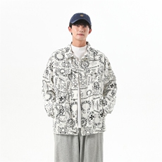 潮牌设计感夹克春季美式街头男士工装宽松痞帅牛仔外套JK1087-P85，男装工装外套，星座1103-3