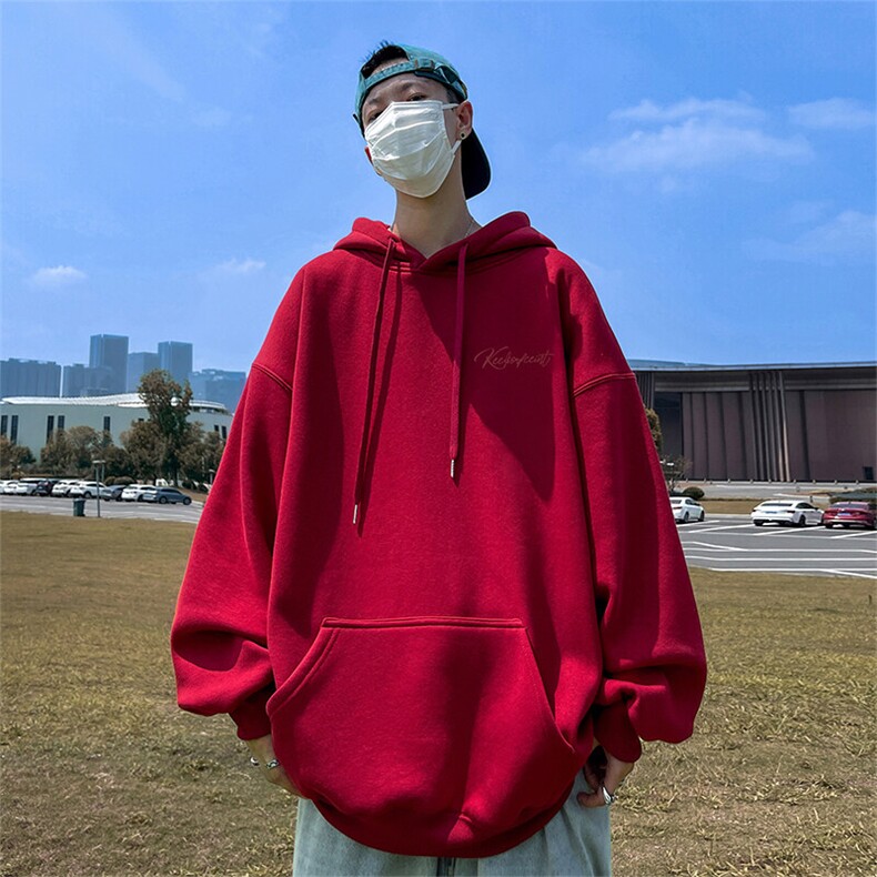 抖音得物供货可提供视频春装重磅美式宽松连帽卫衣DL2429,男装卫衣,电商A486-1