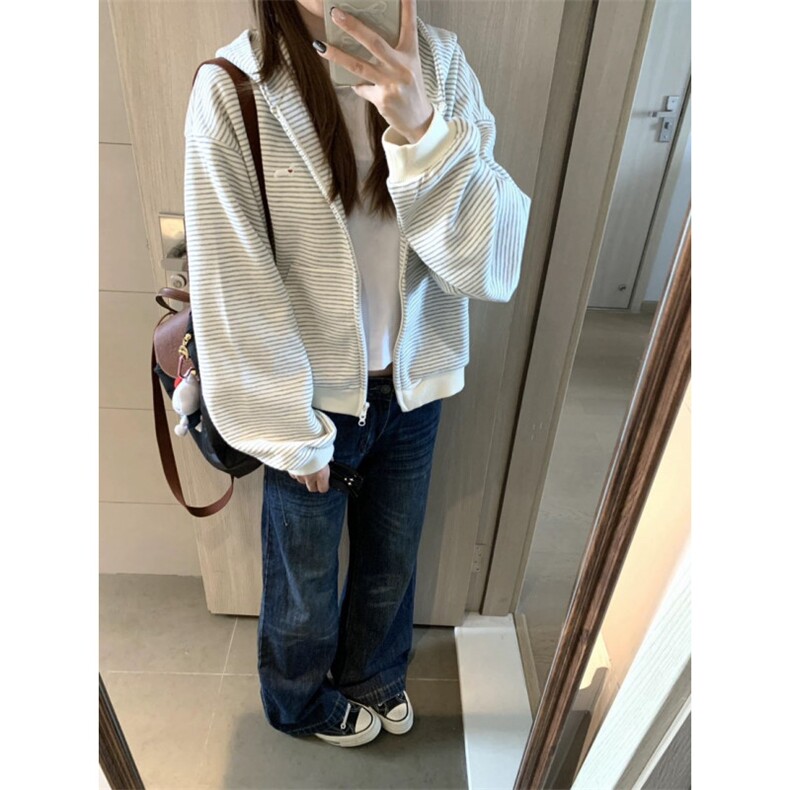 原版小狗刺绣开衫条纹卫衣ZW0140-常规特批45加绒50,男装卫衣,星座313A(原308A-2)