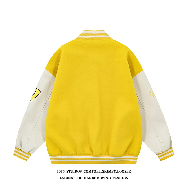 设计感字母毛巾绣棒球服美式复古情侣外套1015-JK127-P125,女装短外套,四季星座1015