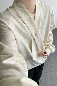 学院风自带领带cleanfit长袖卫衣扎染纯色上衣常规P49 加绒P59图片